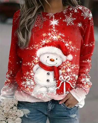 Christmas Sweatshirt | Loose Fit | Printed | Christmas Pullover | Women's Winter Clothes-Grace Aura