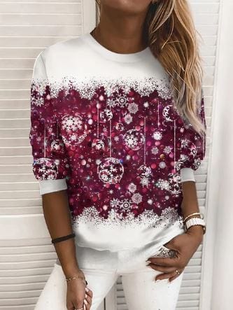 Christmas Sweatshirt | Sparkly | Long Sleeve | Christmas Pullover | Women's Clothing-Grace Aura