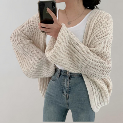 Chunky Knit Oversized Cardigan for Women - Open Front - Cozy & Stylish-Grace Aura