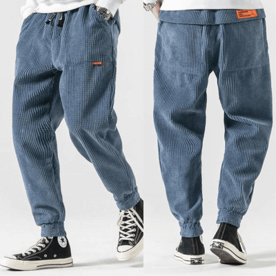 Corduroy Trousers - Drawstring - Baggy - Joggers - Men's Trousers-Grace Aura