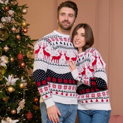 Couples Christmas Jumper - Crew Neck - Long Sleeve - Couple Xmas Sweater - Matching Christmas Sweaters-Grace Aura