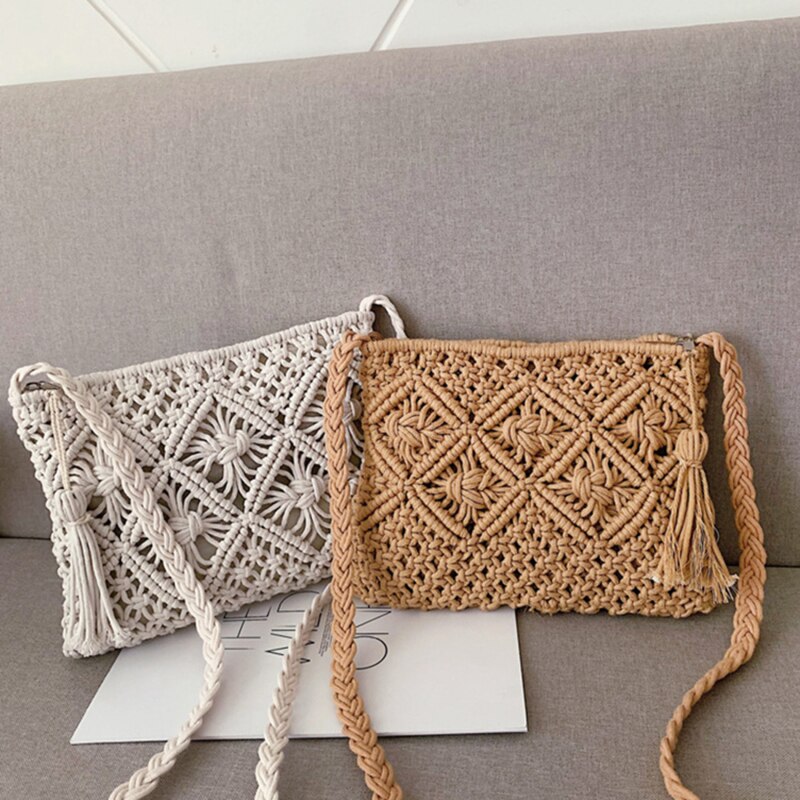 Crochet Bag - Woven - Zipper - Crossbody Bag - Shoulder Bag -Grace Aura