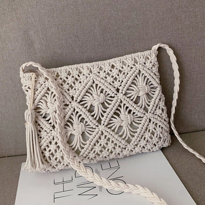 Crochet Bag - Woven - Zipper - Crossbody Bag - Shoulder Bag -Grace Aura