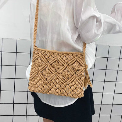 Crochet Bag - Woven - Zipper - Crossbody Bag - Shoulder Bag -Grace Aura