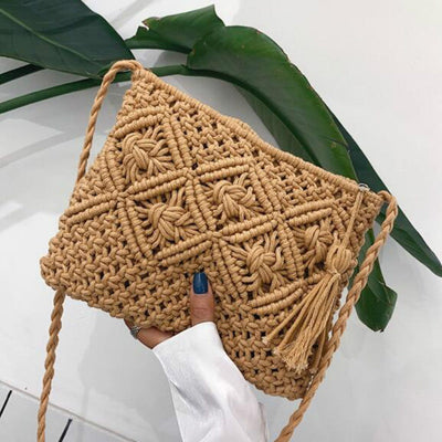 Crochet Bag - Woven - Zipper - Crossbody Bag - Shoulder Bag -Grace Aura