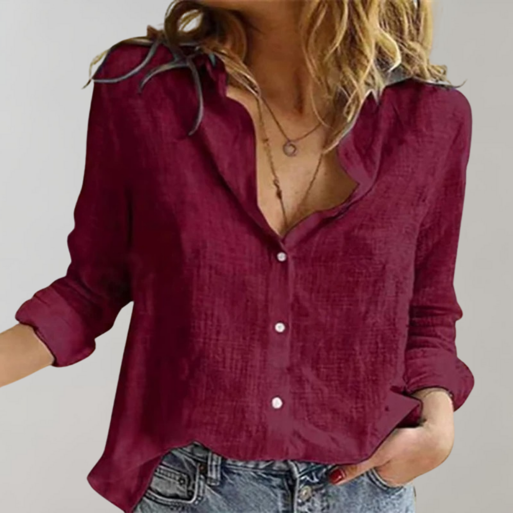 DAHLIA | Women's cotton blouse-Grace Aura