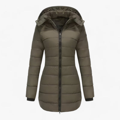 Down Jacket | Hooded | Mid Length | Long Puffer Coats | Women's Winter Jackets-Grace Aura