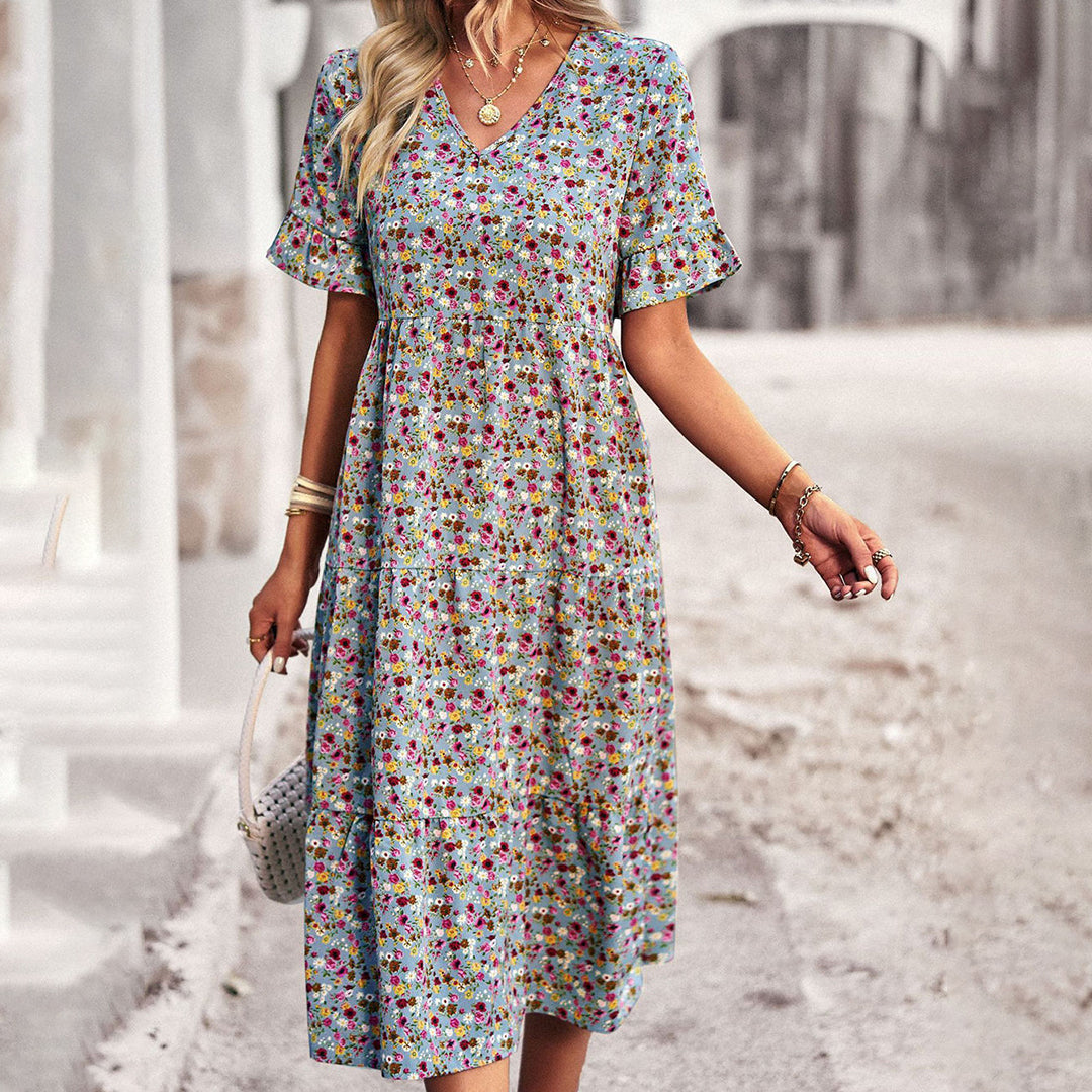 EMERY - Floral print midi dress-Grace Aura