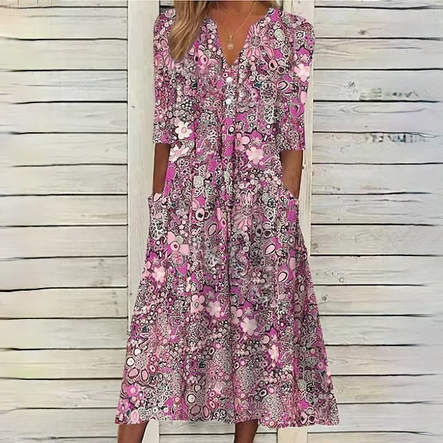 ERIEL | Floral Dress-Grace Aura