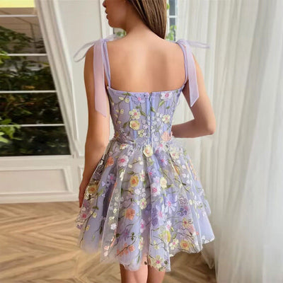 Fairy Dress - Sleeveless - Tie Straps - Floral Dress - Summer Dress-Grace Aura