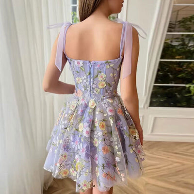 Fairy Dress - Sleeveless - Tie Straps - Floral Dress - Summer Dress-Grace Aura