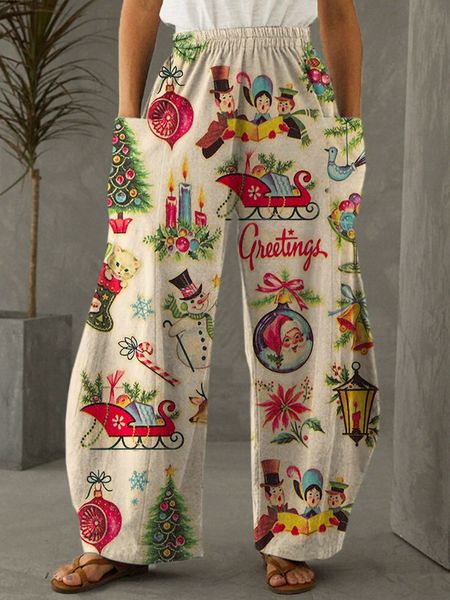 Faith | Casual Pants with Christmas Print-Grace Aura