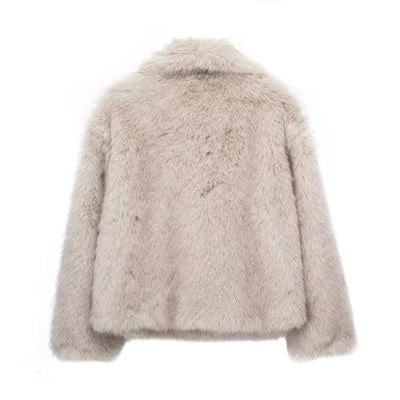 Fake Fur Jacket - Warm - Fluffy - Short Faux Fur Coat - Fur Jacket Women-Grace Aura