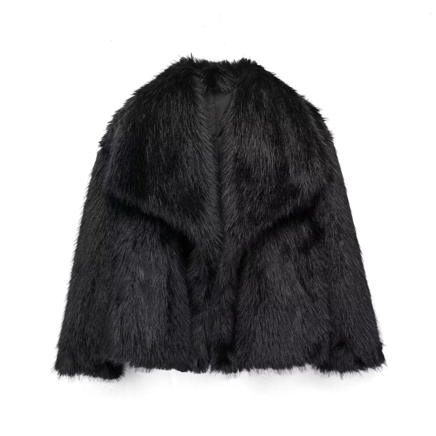 Faux Fur Jacket - Short - Fluffy - Coat with Fake Fur - Women's Fur Jackets-Grace Aura