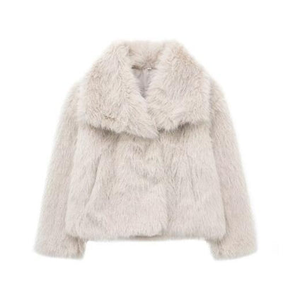 Faux Fur Jacket | Short | Fluffy | Coat with Fake Fur | Women's Winter Coats and Jackets-Grace Aura