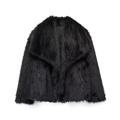 Faux Fur Jacket | Short | Fluffy | Coat with Fake Fur | Women's Winter Coats and Jackets-Grace Aura