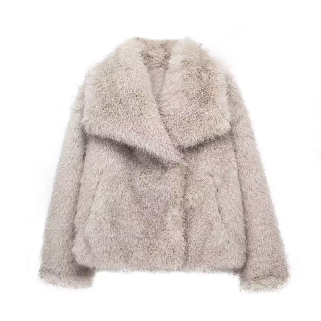 Faux Fur Jacket | Short | Fluffy | Coat with Fake Fur | Women's Winter Coats and Jackets-Grace Aura