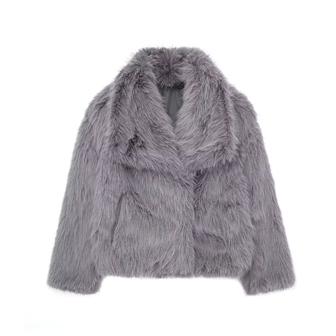 Faux Fur Jacket - Short - Flurry - Synthetic Fur Coat - Fluffy Jacket Womens-Grace Aura