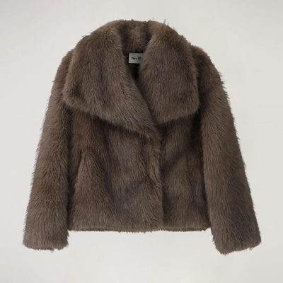 Faux Fur Jacket - Short - Warm - Synthetic Fur Coat - Women's Winter Coats & Jackets-Grace Aura