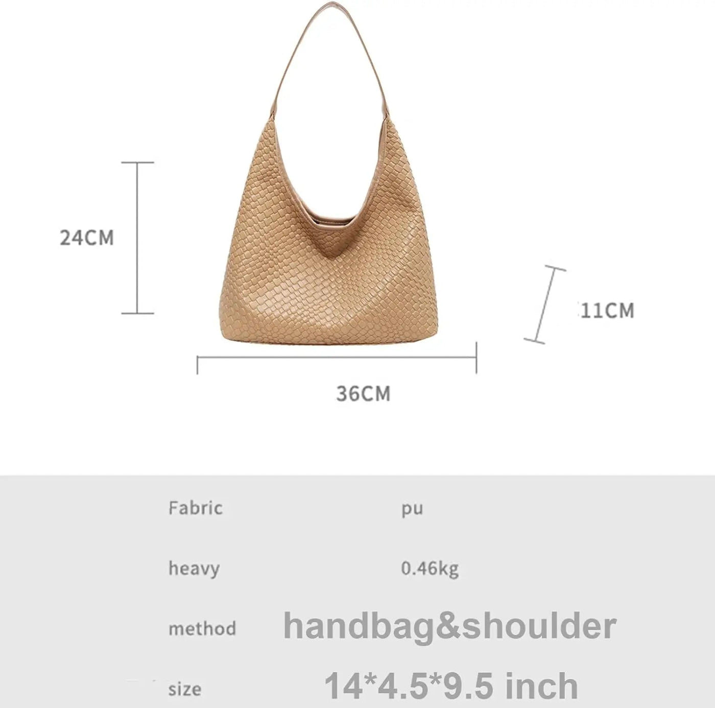 Faux Leather Bag | Vegan Leather | Everyday | Woven Bag | Shoulder Bag-Grace Aura