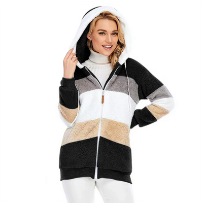 Fleece Jacket | Zip-Up | Hooded | Hoodie Jacket | Female Winter Jacket-Grace Aura