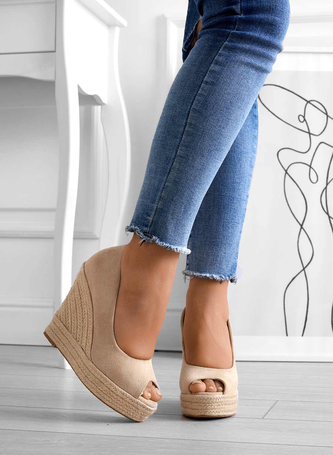 Gwen - Chic Suede Espadrilles Wedge Heels for Spring and Summer Fashion-Grace Aura