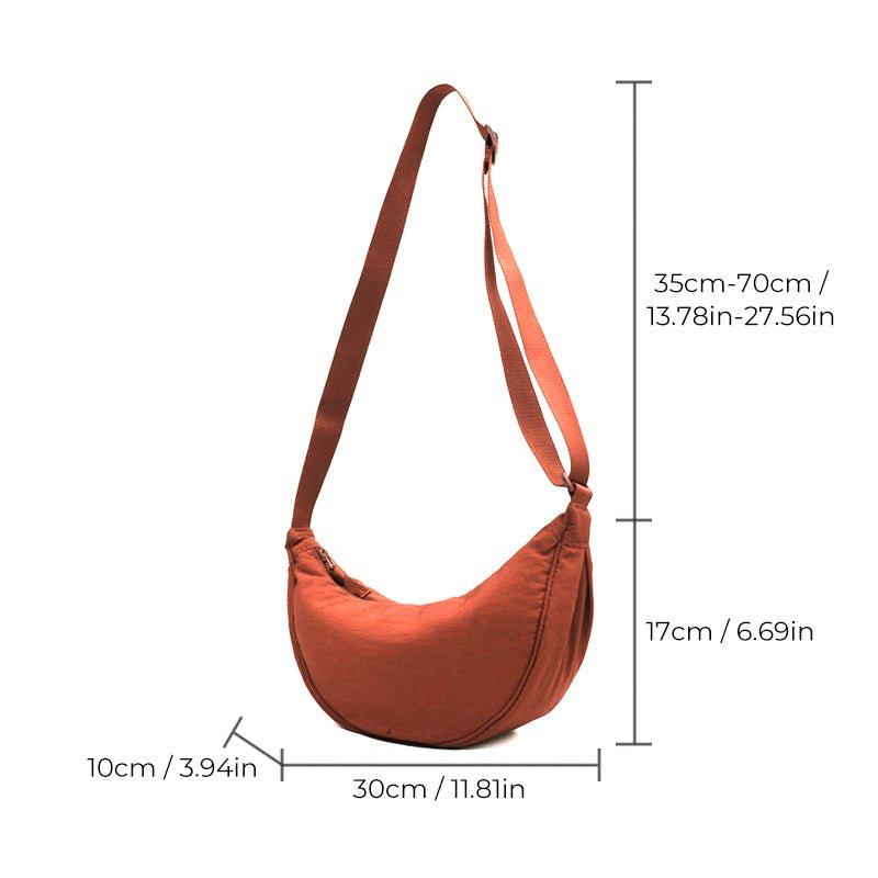 Half Moon Bag - Adjustable Strap - Zipper - Crossbody Bag - Bum Bag-Grace Aura