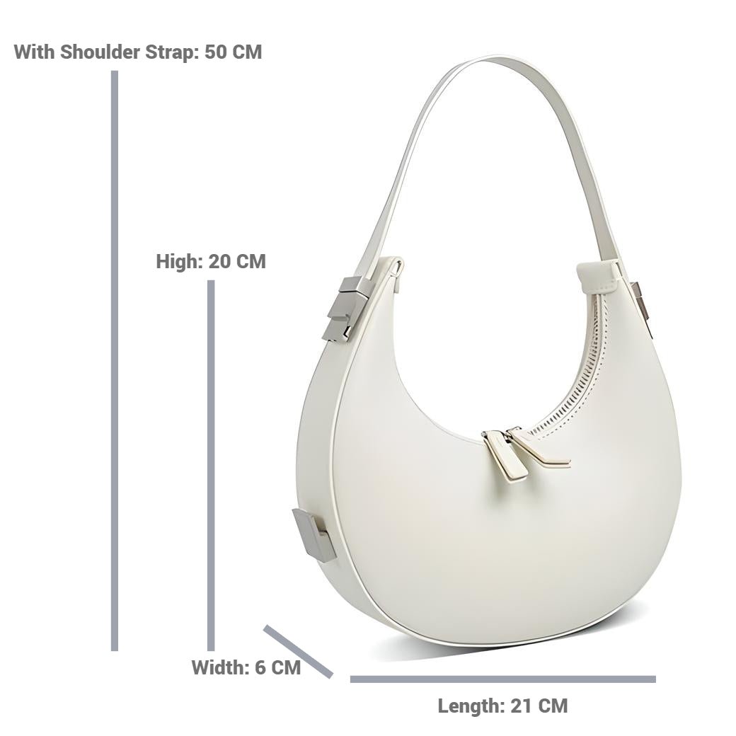 Half Moon Bag | Trendy | Zipper | Shoulder Bag | Small Bag-Grace Aura