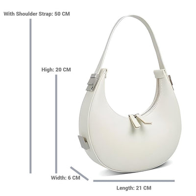 Half Moon Bag | Trendy | Zipper | Shoulder Bag | Small Bag-Grace Aura