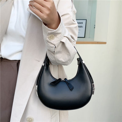 Half Moon Bag | Trendy | Zipper | Shoulder Bag | Small Bag-Grace Aura