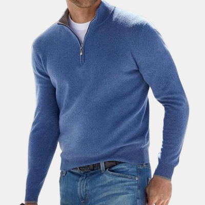 Half Zip Sweater | Knitted | Long Sleeve | Pullover Sweater | Men's Clothing-Grace Aura