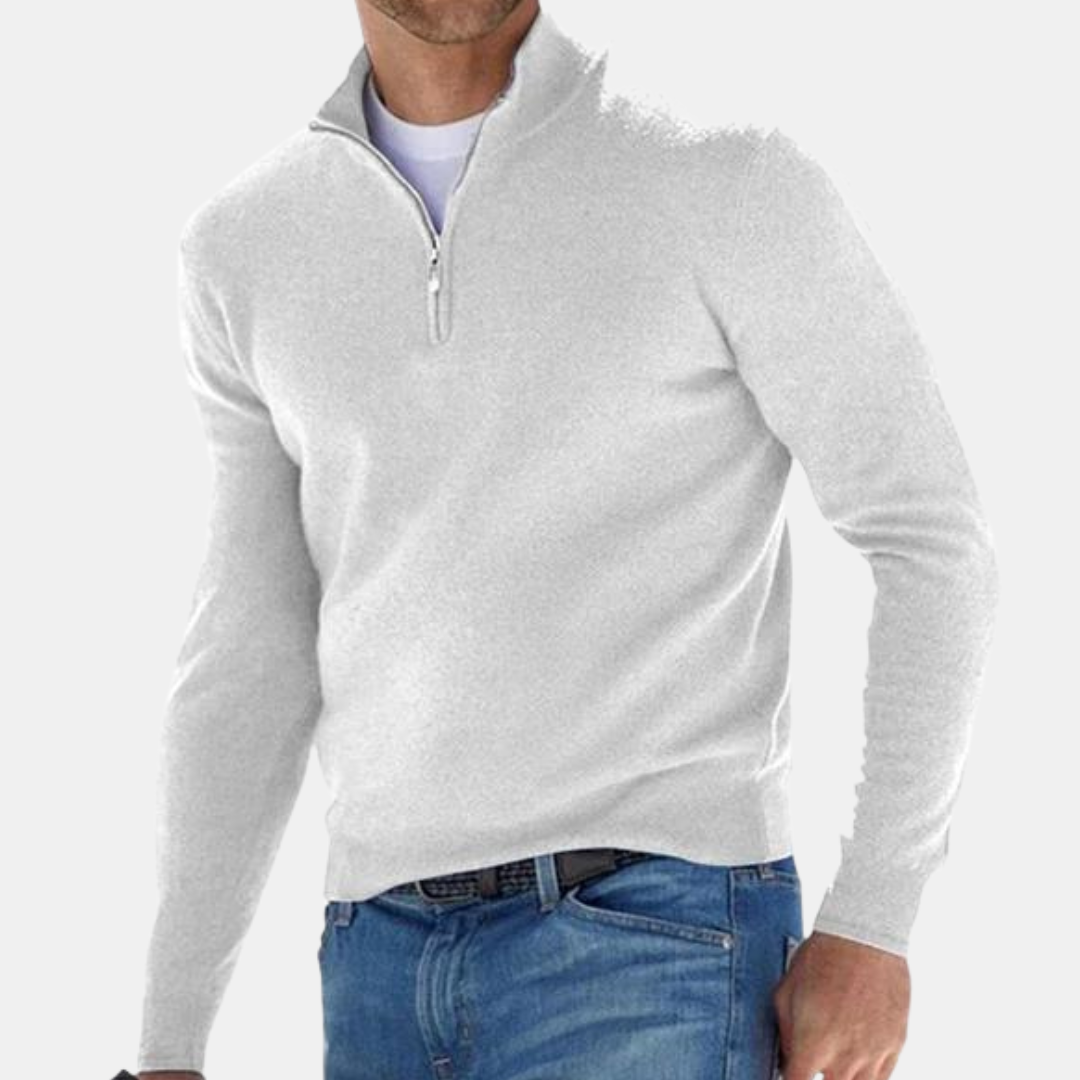 Half Zip Sweater | Knitted | Long Sleeve | Pullover Sweater | Men's Clothing-Grace Aura