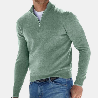 Half Zip Sweater | Knitted | Long Sleeve | Pullover Sweater | Men's Clothing-Grace Aura