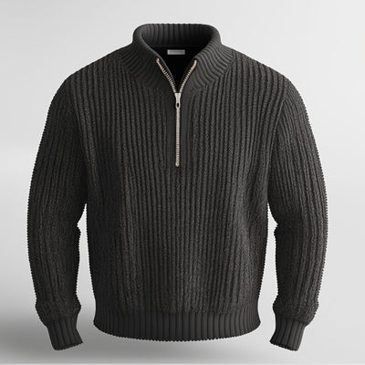 Half-Zip Sweater | Warm | Pullover | Knitted Sweater | Men's Half-Zip Jumper-Grace Aura