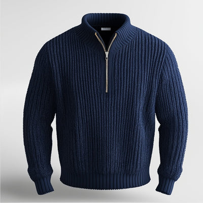 Half-Zip Sweater | Warm | Pullover | Knitted Sweater | Men's Half-Zip Jumper-Grace Aura