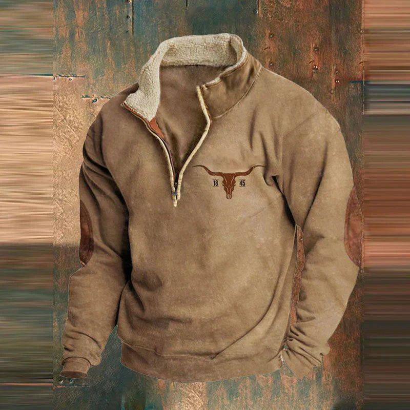 Half Zip Sweatshirt - Men's Warm Fleece Lined Quarter Zip Pullover for Winter-Grace Aura