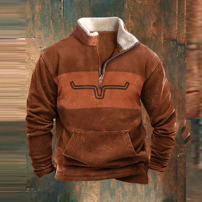 Half Zip Sweatshirt - Men's Warm Fleece Lined Quarter Zip Pullover for Winter-Grace Aura