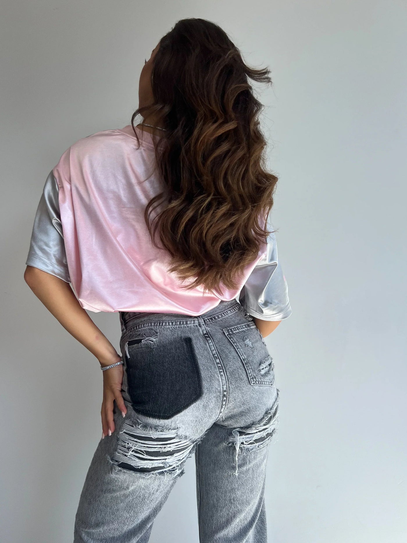 High Waisted Jeans | Ripped | Gray | Straight Leg Jeans | Women's Jeans-Grace Aura