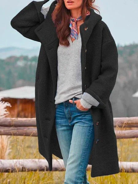 Hooded Jacket - Woolen - Teddy - Oversized Coat - Long Winter Jackets for Women -Grace Aura