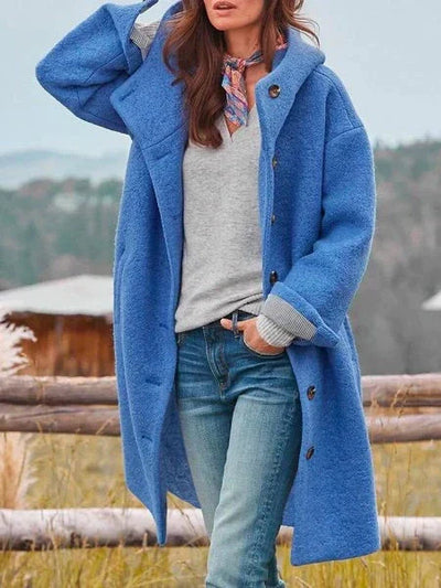 Hooded Jacket - Woolen - Teddy - Oversized Coat - Long Winter Jackets for Women -Grace Aura