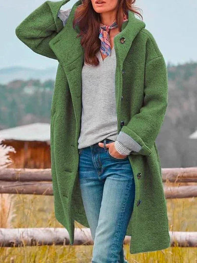 Hooded Jacket - Woolen - Teddy - Oversized Coat - Long Winter Jackets for Women -Grace Aura