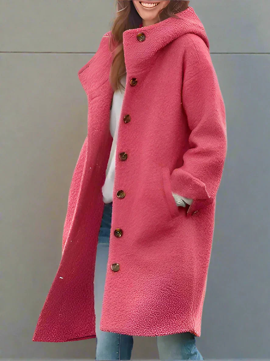 Hooded Jacket - Woolen - Teddy - Oversized Coat - Long Winter Jackets for Women -Grace Aura