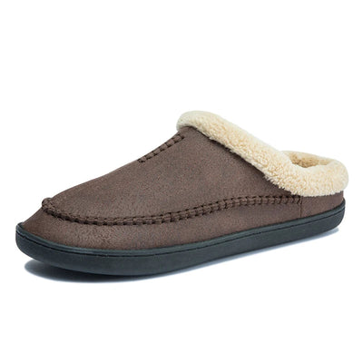 House Slippers - Men's Warm Slip-On Suede Indoor Winter Slippers-Grace Aura