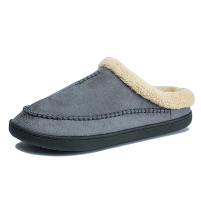 House Slippers - Men's Warm Slip-On Suede Indoor Winter Slippers-Grace Aura