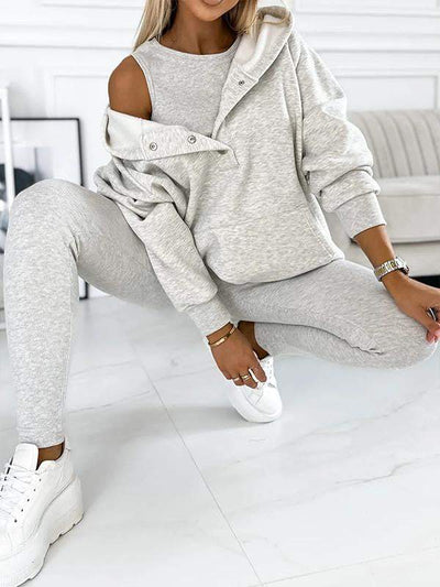 Jogger Set | Oversized Hoodie | Leggings | Loungewear Set | Women's Clothing-Grace Aura