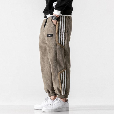 Joggers | Baggy | Elastic Waist | Fleece Joggers | Men's Trousers-Grace Aura