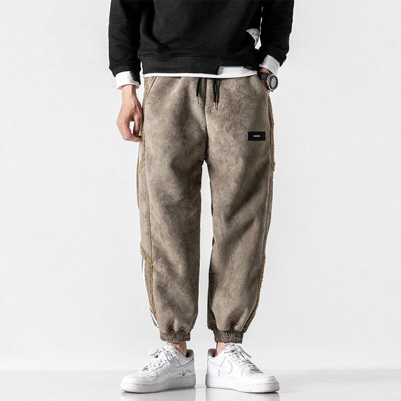 Joggers | Baggy | Elastic Waist | Fleece Joggers | Men's Trousers-Grace Aura