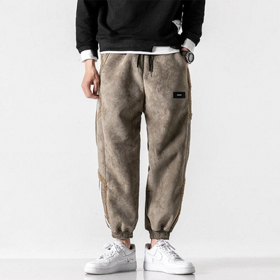 Joggers | Baggy | Elastic Waist | Fleece Joggers | Men's Trousers-Grace Aura