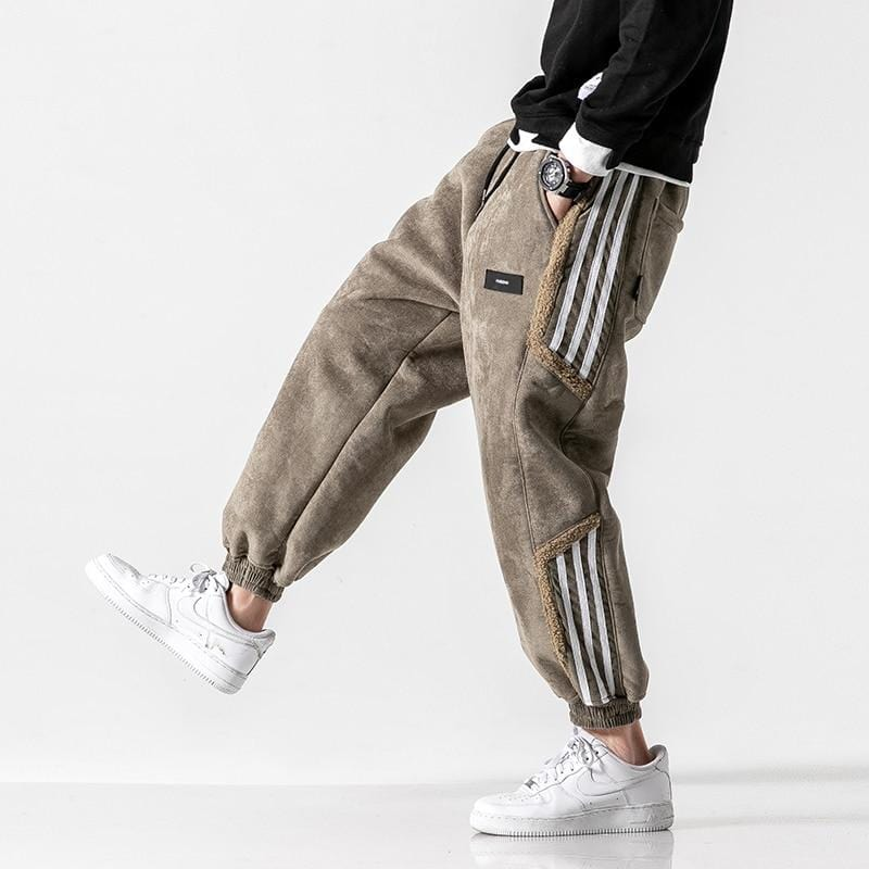 Joggers | Baggy | Elastic Waist | Fleece Joggers | Men's Trousers-Grace Aura