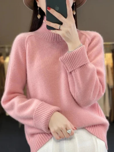 Knit Jumper | Fluffy | Turtleneck | Knitted Sweater | Women's Knitwear-Grace Aura